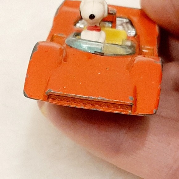 Vintage Peanuts Gang Snoopy In A Red Race Car Aviva 1958 Japan Die Cast - Picture 14 of 16